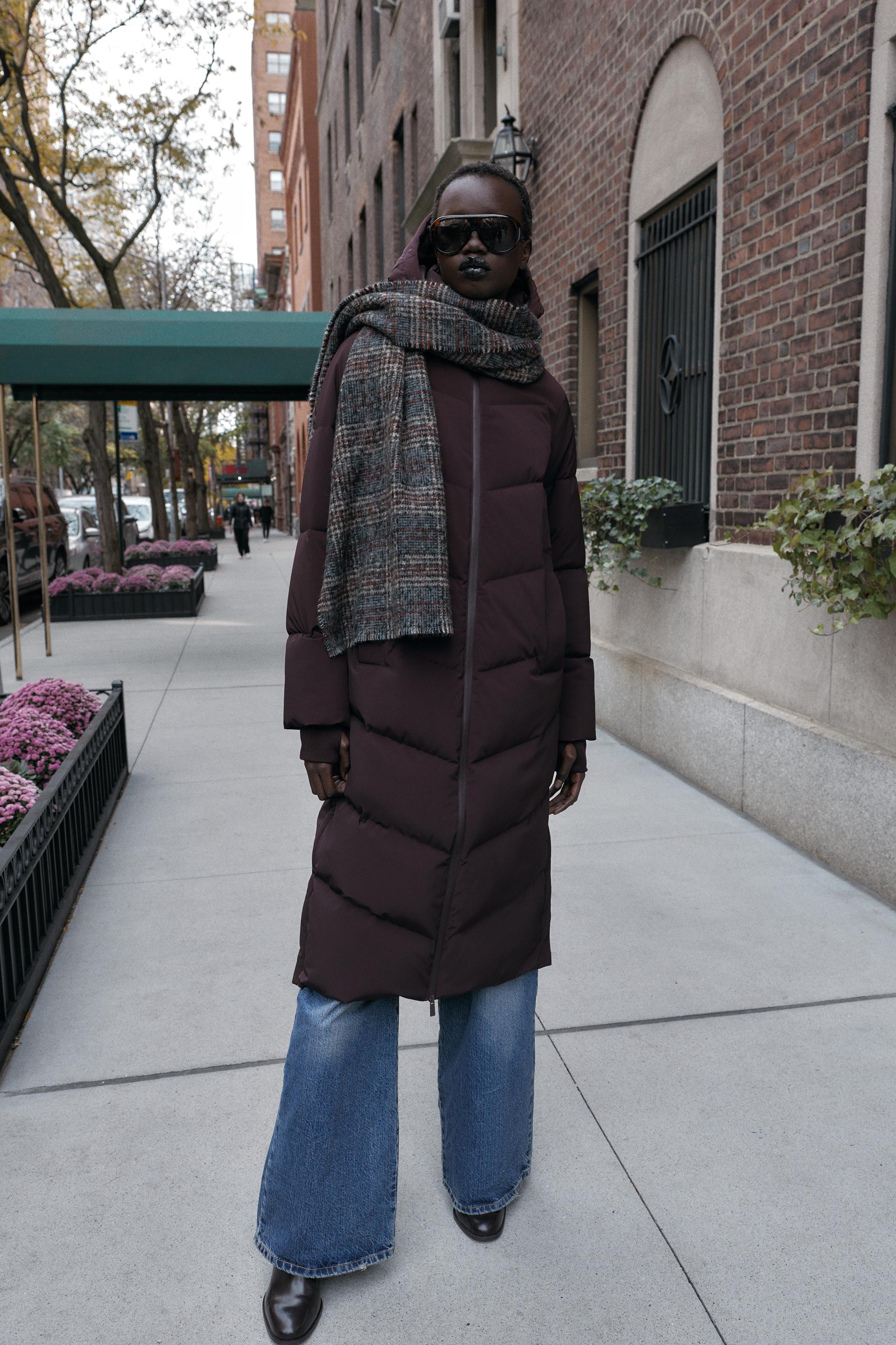 DOUDOUNE LONGUE À CAPUCHE DÉPERLANTE COUPE-VENT